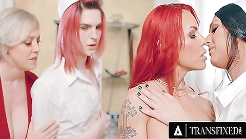 Horny shemale with a sexy ass gets fucked by a big dude