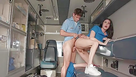 Nurse with tattooed pussy gets rimmed and fucked in split