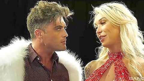 Abnormal blonde with big tits is playing with her dildo