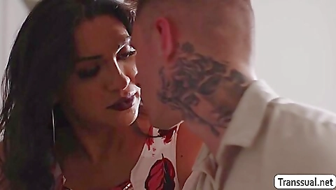 Brunette gets anal and her ass fucked by a young guy