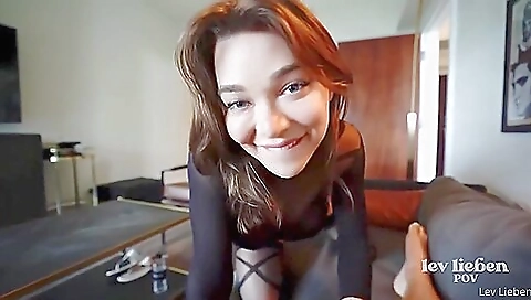 Big tits brunette babe with a great body in her home