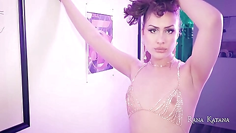 Horny brunette trans girl rana katanana enjoys anal orgasm