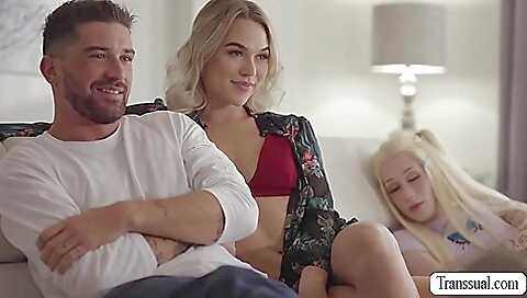 Busty blonde babe gets a huge dildo shoved in her tight ass