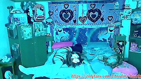 Red head brunette in stockings masturbates her ass and then creampie