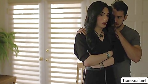 Big dick is hard and wet in trans slut that has anal