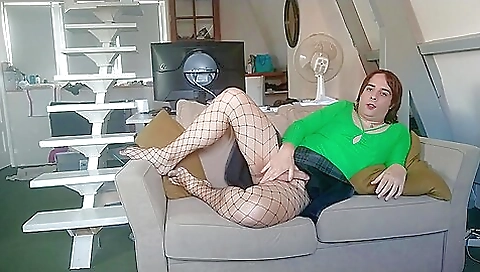 French single blonde girl masturbates in her bedroom